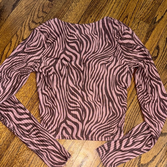 ASOS Zebra Print V-Neck open front Blouse size 4 - Picture 8 of 8